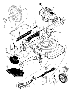 Mower Housing Assembly Diagram and Parts List for 223210X692B 2003 Briggs and Stratton Lawn Mower